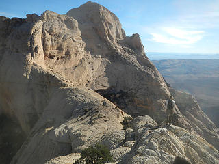 chimney and rib visible at left, on edge of shadow