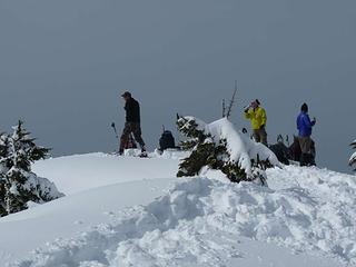 Other group on Higgins enjoying lunch at the summit