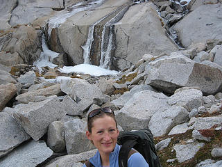 Babe at the waterfall