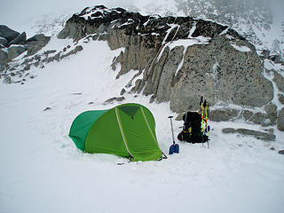 Camped same location as previous trip in September. This time easily up to three feet of snow in many locations.