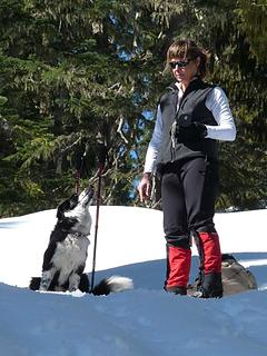 Snack break as we emerge from the trees (Elle and Izzy)