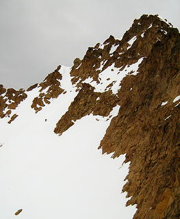 One of our group down climbing, after getting off their rappel.