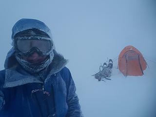 My campsite Saturday evening on the summit