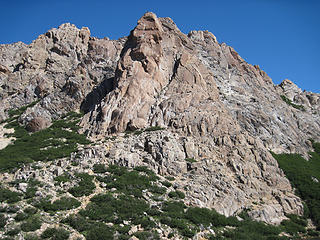 This rock formation next to the refugio Frey was always crawling with rock climbers