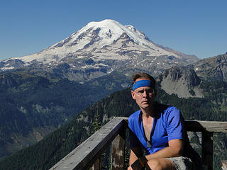Self portrait on Shriner Peak lookout.