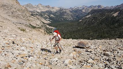 Approaching Pass at Head of Redfish Lake Creek