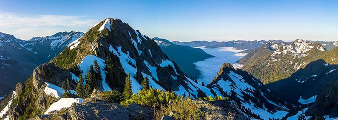 Mount Steel south summit and North Fork Skokomish River valley