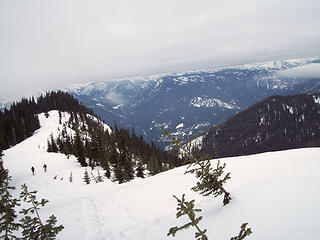 Looking along the ridge