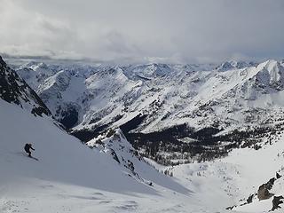 Fred skiing the west face of Cardinal