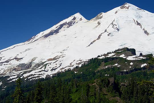 Goal is the ridge peak directly below Baker summit