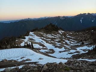 looking back down on the NW end of Mt Gladys