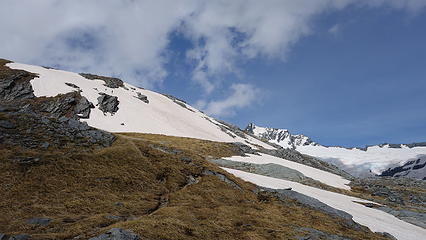 View up French Ridge from the hut