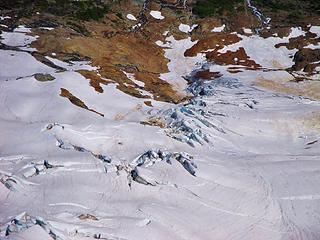 Glacier crevasses on the north side of Larrabee