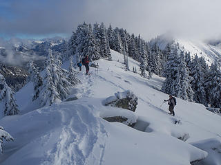 Men on the summit ridge