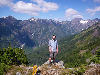 posing in front of Burke Range