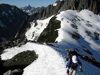 Hiking up from our camp toward the edge of Spectre