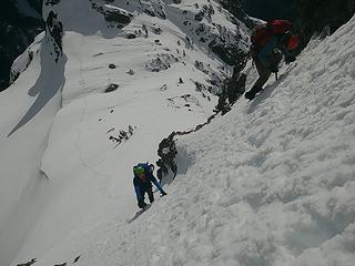 Kyle and Dave starting up the steep snow section