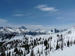 Looking south/southeast from summit of High Chair - cornices on the ridge across the way