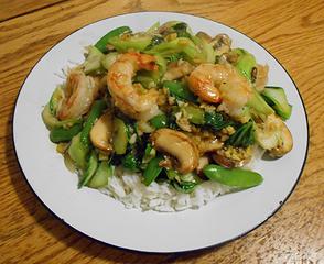 Wild Argentine Shrimp with Snap Pea Bok Choy and Mushroom Stir-Fry 040320