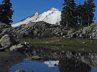 Baker reflected in Huntoon Tarn