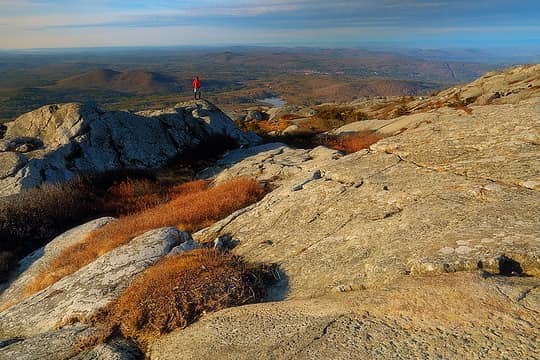 Rockscape below the summit (selfie)