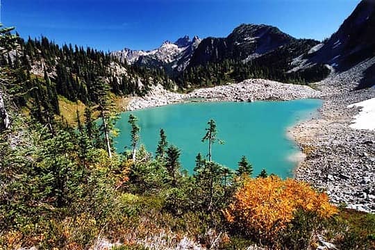 Lewis lake from above