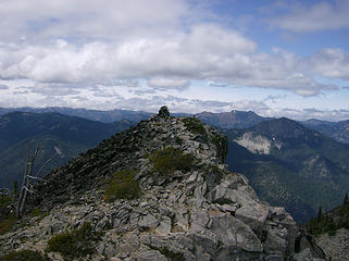 The summit cairn awaits
