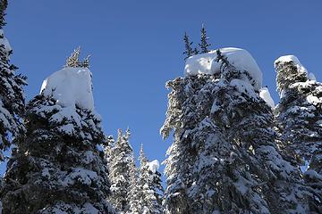 Lumps of thick snow leftover from previous storms