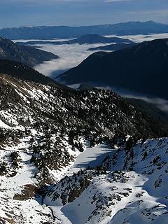 Rock Lake & valley clouds eastward