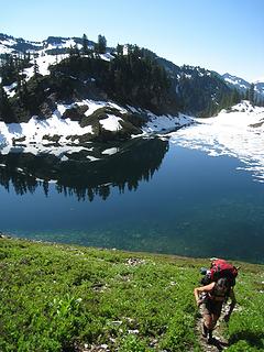 heading up the steep trail; watch for flying rocks!