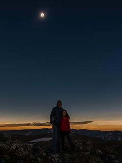 Our sweet couple shot with the eclipse