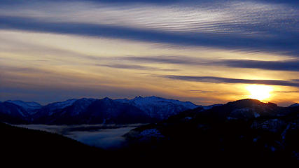 Sunset and Ground Fog over the Beckler River Valley