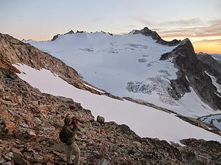 sunset descent to camp