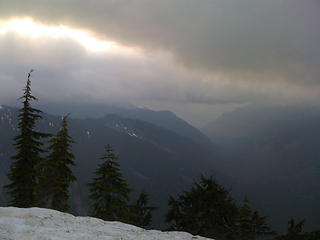 Fog trying so hard to lift over the Middle Fork drainage