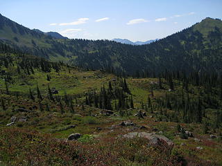 Looking back towards the horse camp on the climb up to Grace