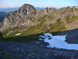 Early 6am start up the scree slope