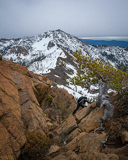 Nearing the summit of Bean