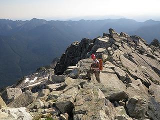 Carla on the crest below Gunnshy summit