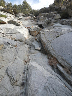 steep granite slabs