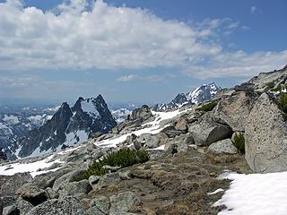 Argonaut, Sherpa, and Stuart from the Colchuck Plateau.