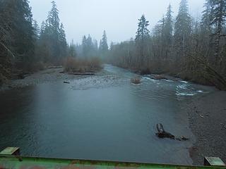 Looking down at the Wynoochee from the bridge