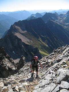 Rob approaching the false summit of Johannesburg Mtn.