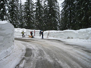 Trail Starts On Top Of The Snow Wall