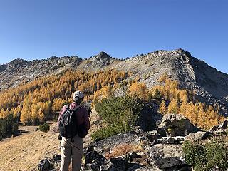 Matt at Baldy saddle to run the ridge to Baldy summit