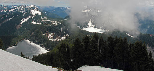 Below the Summit of Mount Defiance in the clouds