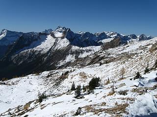 Heading up to a ridge north of Cutthroat Pass