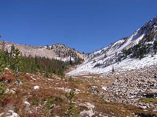 Looking up to Toxaway Divide