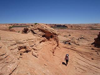 Onto the sea of slickrock