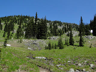 Views from trail above Upper Crystal Lake.