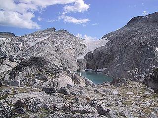 Remnant of Snow Creek Glacier above Isolation Lake 08-19-05